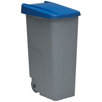 Contenedor Denox Reciclo Con Ruedas Y Tapa Cerrada 110 Litros Azul