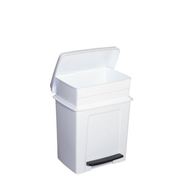 Cubo De Basura Denox Classic Con Cubeta Extraíble 8 Litros Blanco