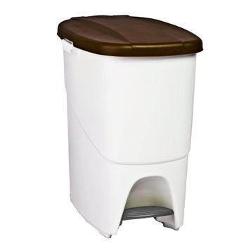 Cubo Basura De Reciclaje Con Separador Denox Pedalbin Ecológico 25l Marrón