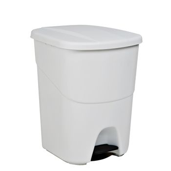 Cubo Basura De Reciclaje Con Separador Denox Pedalbin Ecológico 40l Blanco