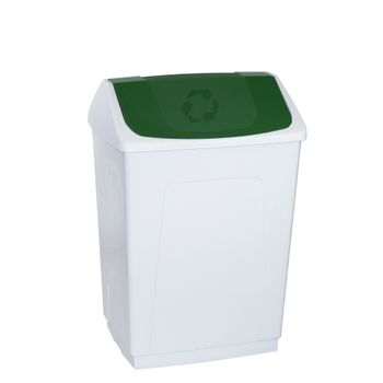 Cubo De Basura Con Tapa Basculante Denox Papelera 55 Litros Verde