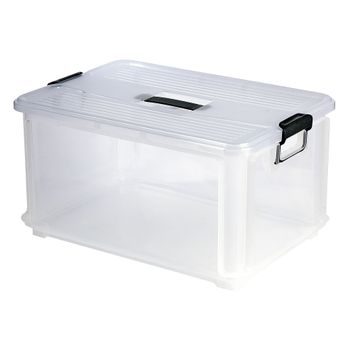 Caja Con Asas Laterales Plástico Denox Clak Jumbo 48,5 X 33,5 X 26 Cm 30l