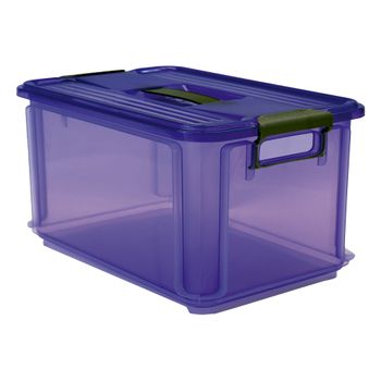 Caja Con Asas Laterales Plástico Denox Clak Jumbo 48,5x33,5x26cm Violeta