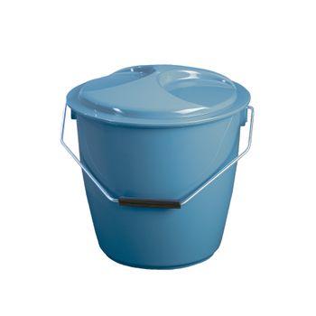 Cubo Con Tapa Plástico Denox Ø32,5 X 33 Cm 16 Litros Azul