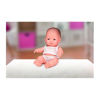 Muñeco Bebé Miniland Asiático Con Ropa Interior Niño 21 Cm