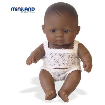 Muñeco Bebé Miniland Latinoamericano Con Ropa Interior Niña 21 Cm