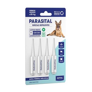 Parasital Blister 4 Pipetas De 5 Ml Para Perros Grandes (+25kg) Contra Parásitos Externos