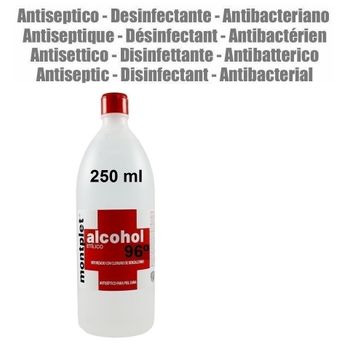 Alcohol 96º Desinfectante Anti Bacterias Etilico Reforzado 250 Ml