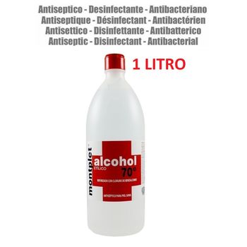1000 Ml (1 Litro) Alcohol Desinfectante Anti Bacterias Etilico 70º Reforzado