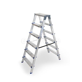 Escalera Profesional De Aluminio De Apoyo Extensible Con Barra  Estabiliadora 2 X 7 Peldaños Serie Top con Ofertas en Carrefour