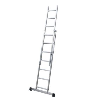 Escalera Profesional De Aluminio De Apoyo Extensible Con Barra Estabilizadora 2 X 11 Peldaños Serie Top