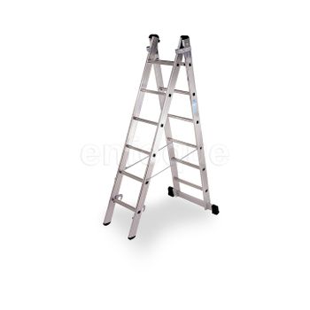 Escalera Industrial De Aluminio Telescópica Apoyo-tijera Doble Acceso 5 + 5  Peldaños Con Barra Estabilizadora Serie Telescopic con Ofertas en Carrefour