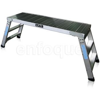 Plataforma De Trabajo Profesional De Aluminio Plegable 3 Peldaños 45x150 Serie Karla