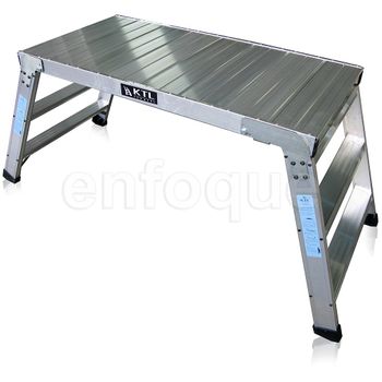 Plataforma De Trabajo Profesional De Aluminio Plegable 3 Peldaños 60x120 Serie Karla