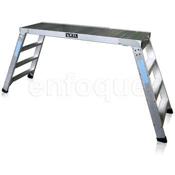 Plataforma De Trabajo Profesional De Aluminio Plegable 4 Peldaños 45x150 Serie Karla