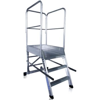 Taburete-escalera Industrial De Aluminio Plegable 4 Peldaños Con Barandilla  Serie K-fold con Ofertas en Carrefour