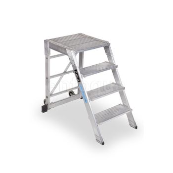 Taburete-escalera industrial de Aluminio plegable 3 peldaños sin barandilla  SERIE K-FOLD