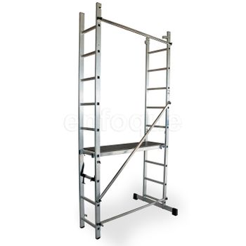 Escalera Profesional De Aluminio De Apoyo Extensible Con Barra  Estabilizadora 2 X 11 Peldaños Serie Top con Ofertas en Carrefour