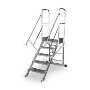 Escalera Profesional De Aluminio Un Acceso Con Plataforma De Trabajo 6 Peldaños 60x60 Serie New 45