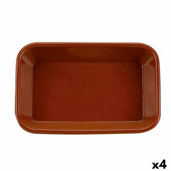 Fuente De Cocina Raimundo Barro Cocido Cerámica Marrón (35 X 25 X 6 Cm) (4 Unidades)