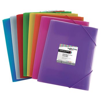 Carpeta De Gomas Grafoplás Multiline Folio Violeta Polipropileno Rayado Vertical 6unidades