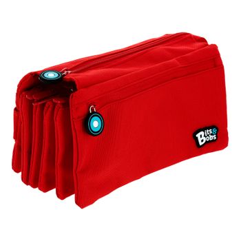 Grafoplas - Estuche Escolar Portatodo De Alta Capacidad Con Cuatro Cremalleras, Rojo