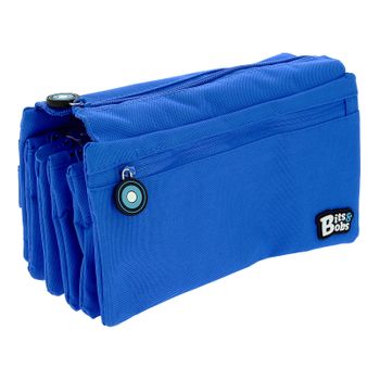 Grafoplas -estuche Escolar Portatodo De Alta Capacidad Con Cuatro Cremalleras. Azul Oscuro