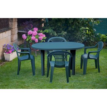 Mesa Para Interior Y Exterior - Mesa De Plástico Para Jardín Con Protección  Uv 140x80x73 Cm (verde)jardin202 con Ofertas en Carrefour