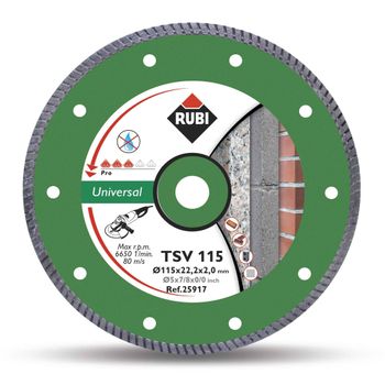 Disco Corte General Obra 115 Mm Diamante Basic Line Tsv 115 Rubi