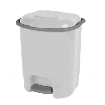 Cubo Basura Blanco Tapa Con Pedal 12 Lt