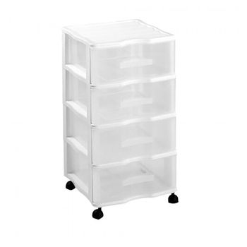 Cajonera De Plástico Modelo Unicornios Blanco 4 Cajones 63,5x37x38,5cm con  Ofertas en Carrefour