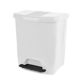 Cubo Basura Blanco Tapa Con Pedal 25 Lt