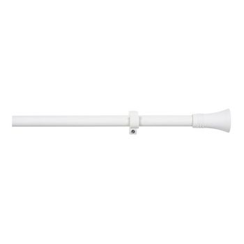 Barra cortina extensible 200-330 cm a presión acero blanco satinado 28 mm