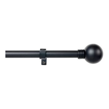 Kit Barra Cortina Anillo Extensible De 110 A 200cm Negro Stor Planet