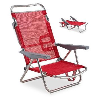 Silla De Playa Plegable Con Cojín, 4 Posiciones, Aluminio 62x48x85 Cm con  Ofertas en Carrefour