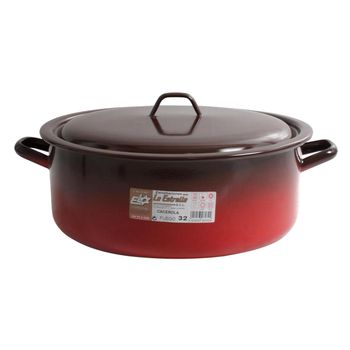 Cacerola Esmaltada C/tapa 32cm - 9,3l Fuego