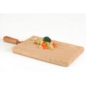 Tabla Cortar Cocina Redonda Hecha En Madera De Bambu 100% Con Mango Ø26x36  cm.Tabla Cortar,Carne Pescado,Verdura,Fruta,Alimentos - BigMat