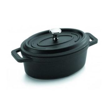 Olla Cocotte Negra Mini Aluminio Fundido, Lacor Diámetro 10 Cm