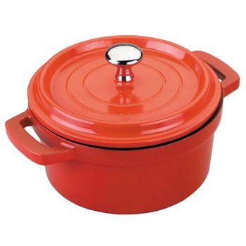 Olla Cocotte Roja Mini Aluminio Fundido, Lacor Diámetro 14 Cm