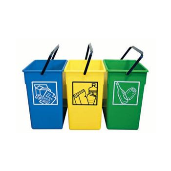 Cubeta De Reciclaje Fervik 15l Azul Papel Y Cartón