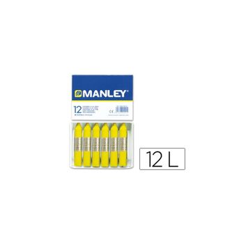 Lapices Cera Manley Unicolor Amarillo Limon -caja De 12 N2