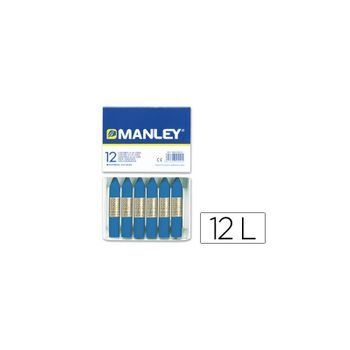 Lapices Cera Manley Unicolor Azul Prusia -caja De 12 N19