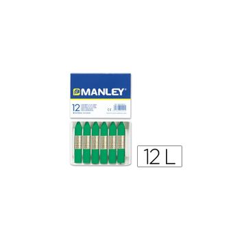 Lapices Cera Manley Unicolor Verde Natural -caja De 12 N21