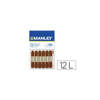 Lapices Cera Manley Unicolor Pardo -caja De 12