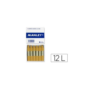 Lapices De Cera Manley Unicolor Ocre Madera Caja De 12 N64