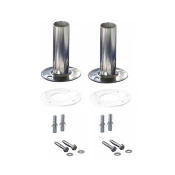 Duo-pack Anclaje Pletina Para Escaleras De Piscinas. D.40mm. Incluye Juntas De Goma, Tacos Y Tornillos De Sujección A Suelo