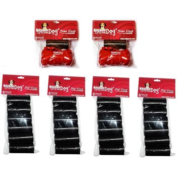 Nayade System Dog Bone Pack 2 Huesos Dispensador Bolsas Excrementos Perro + 28 Rollos De Recambios. Bolsas Totales 420