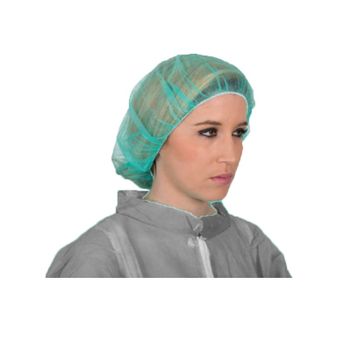 Gorro Verde Protección Desechable Médica. Pack 100  Ud. 12 Gr. Diámetro 550mm