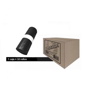 Caja Bolsa Basura 120 Lt. 85x105 Mm. Negra Rollo 10ud.  Caja 32 Rollos - 320 Bolsas