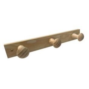 Colgador De Madera De Pino Inofix 3 Pomos Madera En Crudo